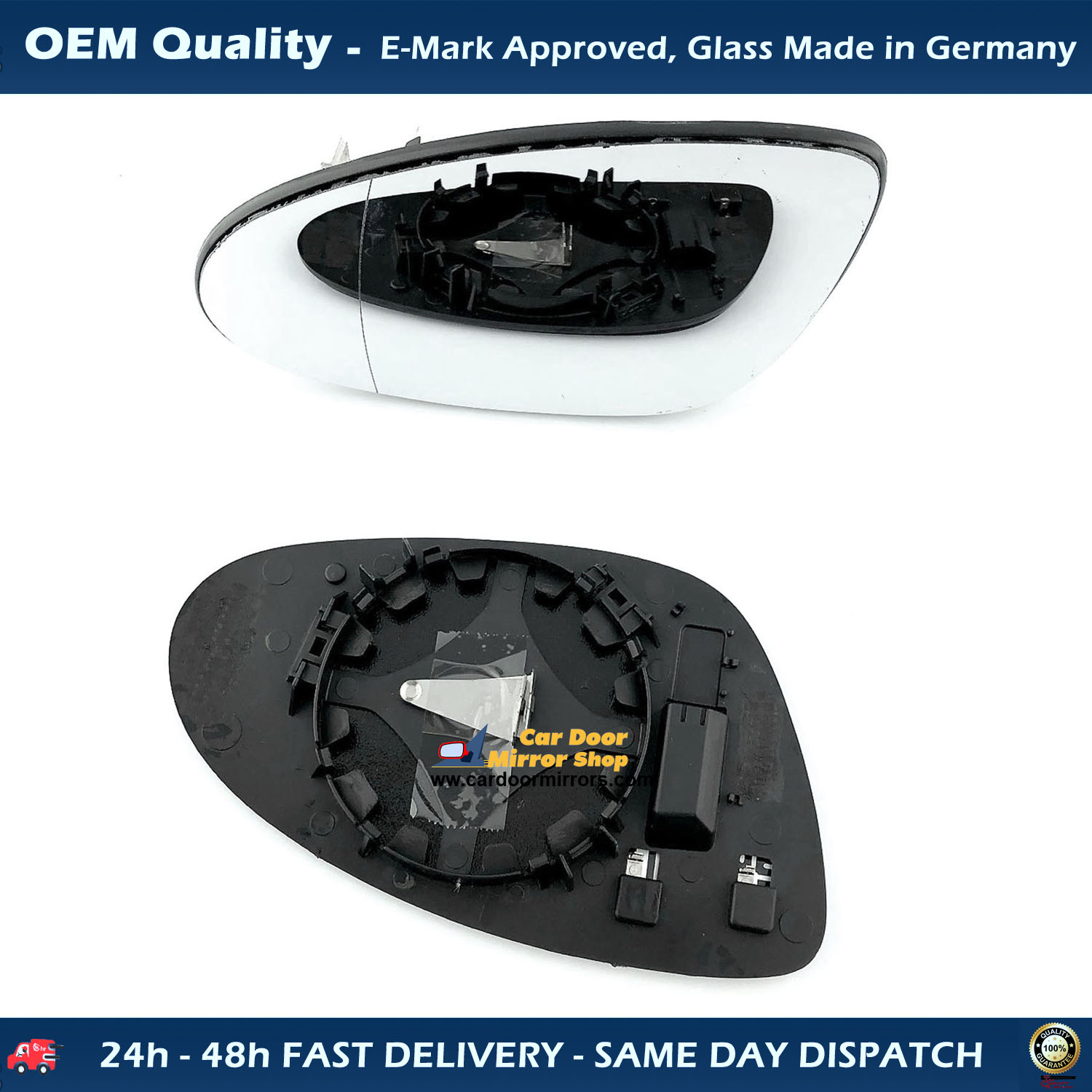 Mercedes S Class  Wing Mirror Glass With Base LEFT HAND ( UK Passenger Side ) 2005 AUG to 2009 – Heated Base Wide Angle Wing Mirror ( W221 )