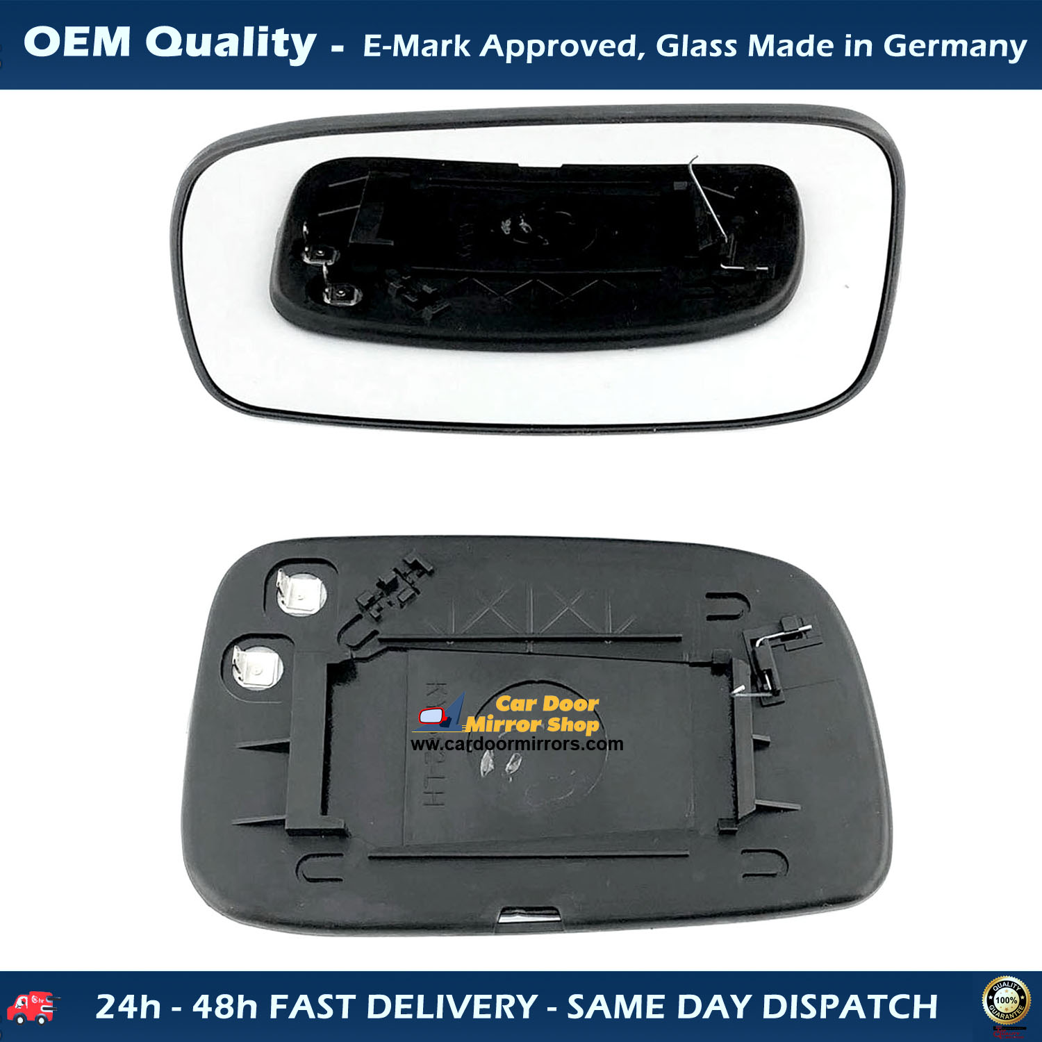 Toyota Corolla Verso Wing Mirror Glass With Base LEFT HAND ( UK Passenger Side ) 2004 to 2008 – Heated Base Convex Mirror