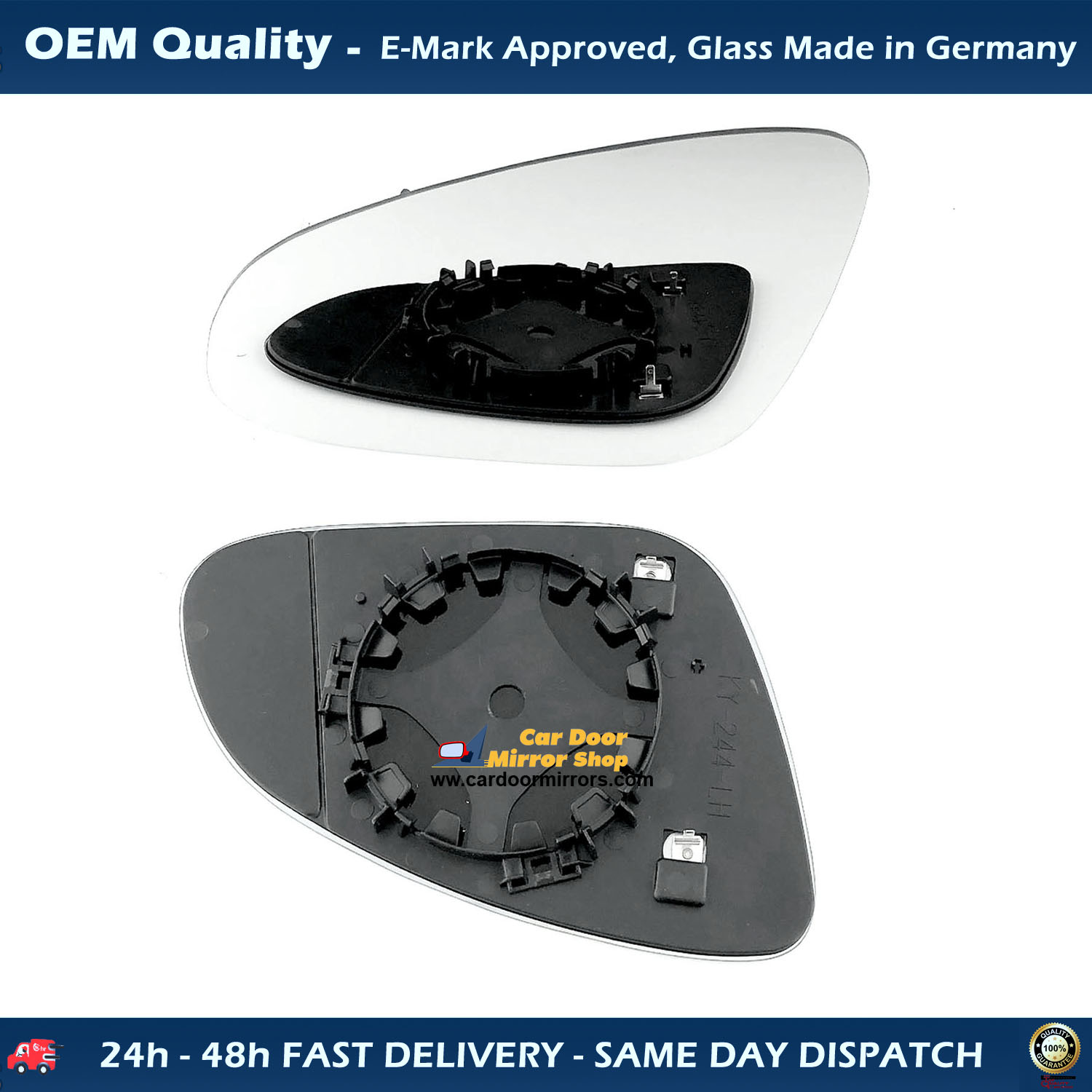 Vauxhall Astra Wing Mirror Glass With Base LEFT HAND ( UK Passenger Side ) 2010 to 2016 – Heated Base Convex Mirror