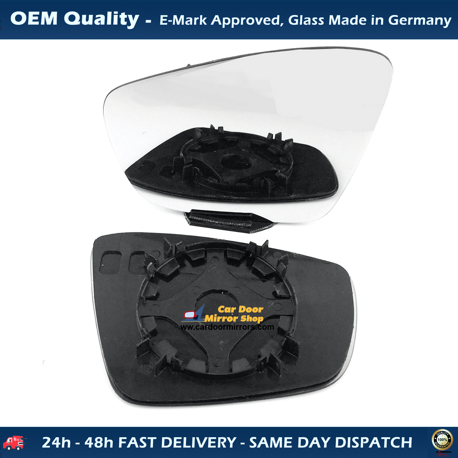 Volkswagen UP Wing Mirror Glass With Base LEFT HAND ( UK Passenger Side ) 2016 MAY to 2019 – Convex Wing Mirror