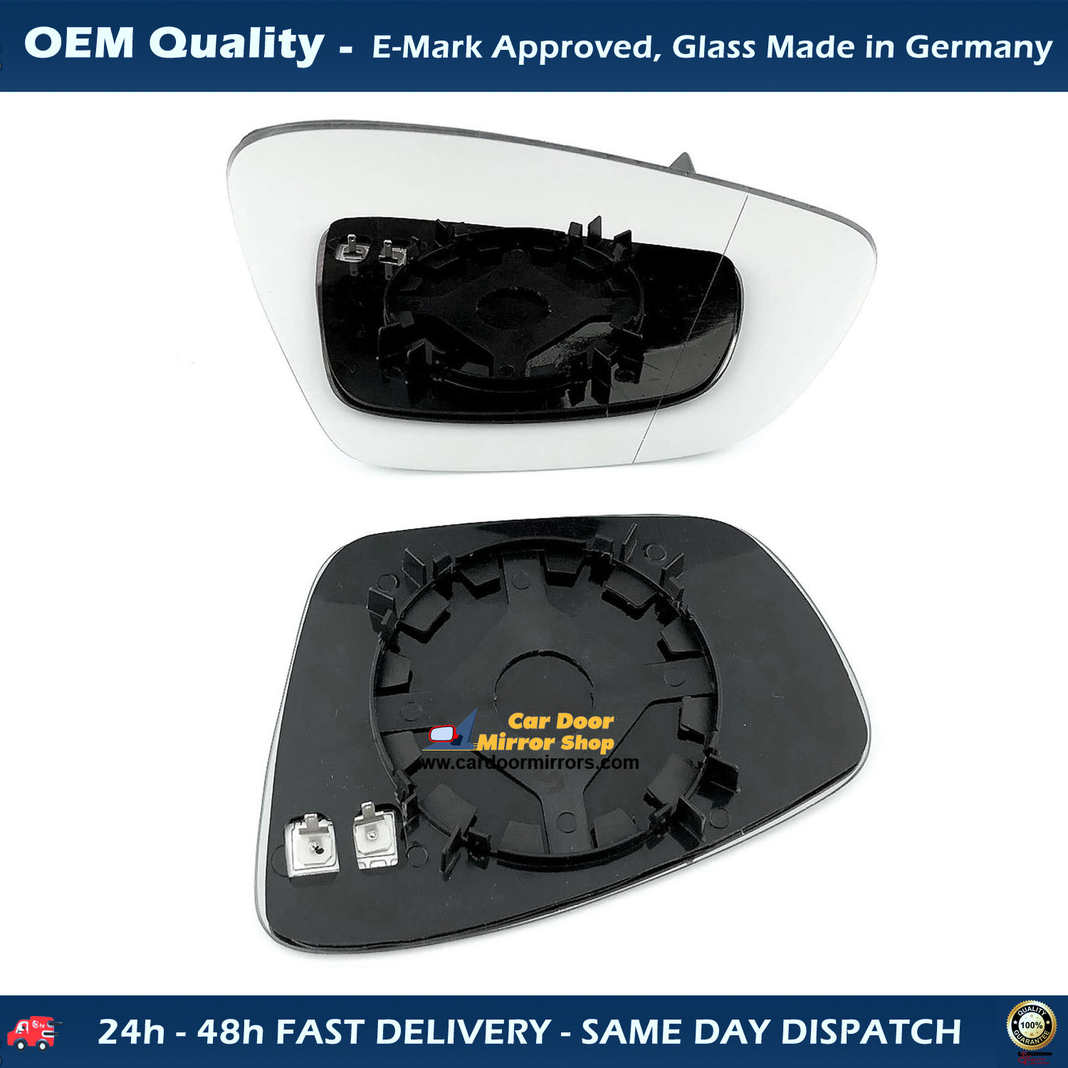 Volkswagen UP Wing Mirror Glass With Base RIGHT HAND ( UK Driver Side ) 2016 MAY to 2019 – Heated Base Wide Angle Wing Mirror