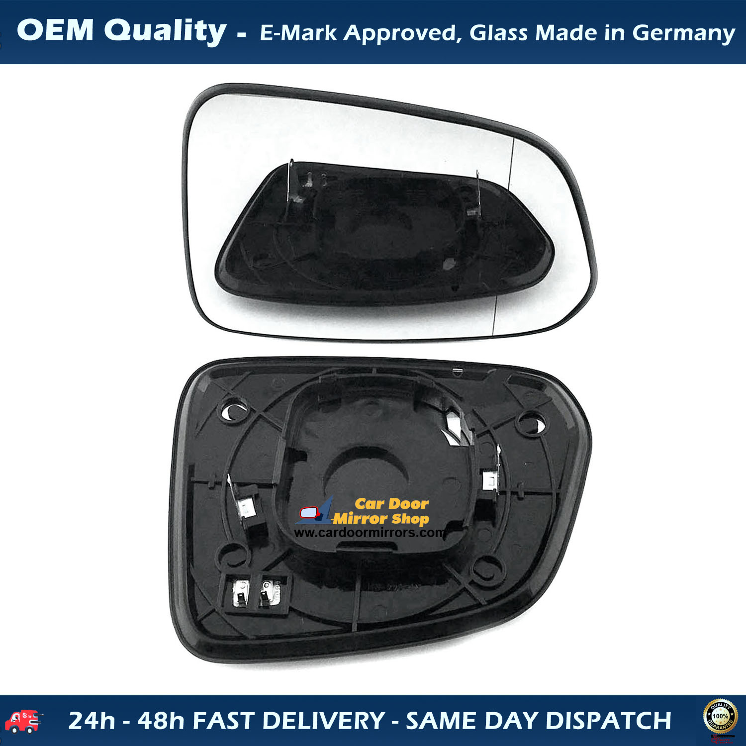 Chevrolet Captiva Wing Mirror Glass With Base RIGHT HAND ( UK Driver Side ) 2006 to 2010 – Heated Base Wide Angle Wing Mirror