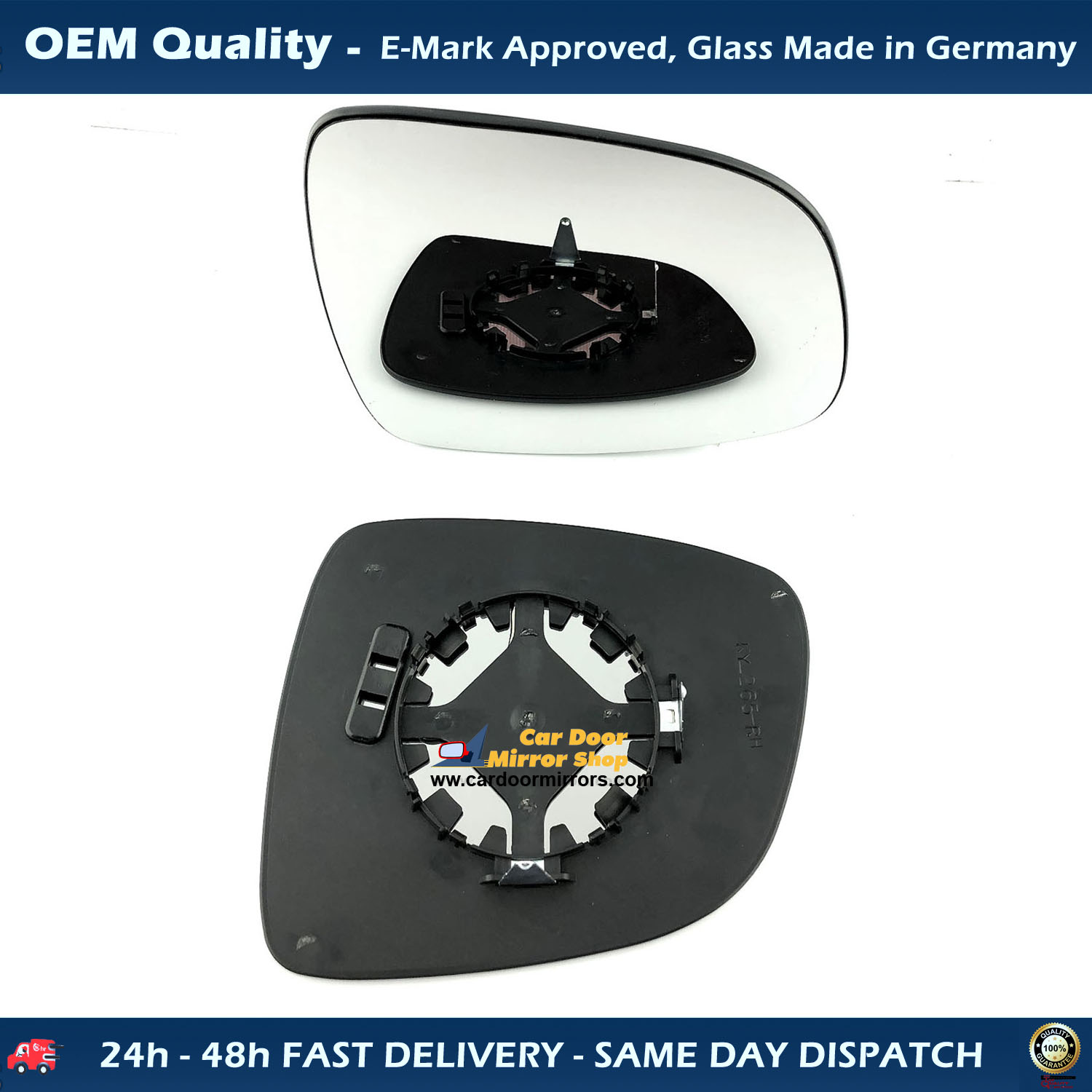 Suzuki SX4 Wing Mirror Glass With Base RIGHT HAND ( UK Driver Side ) 2008 to 2016 – Convex Wing Mirror