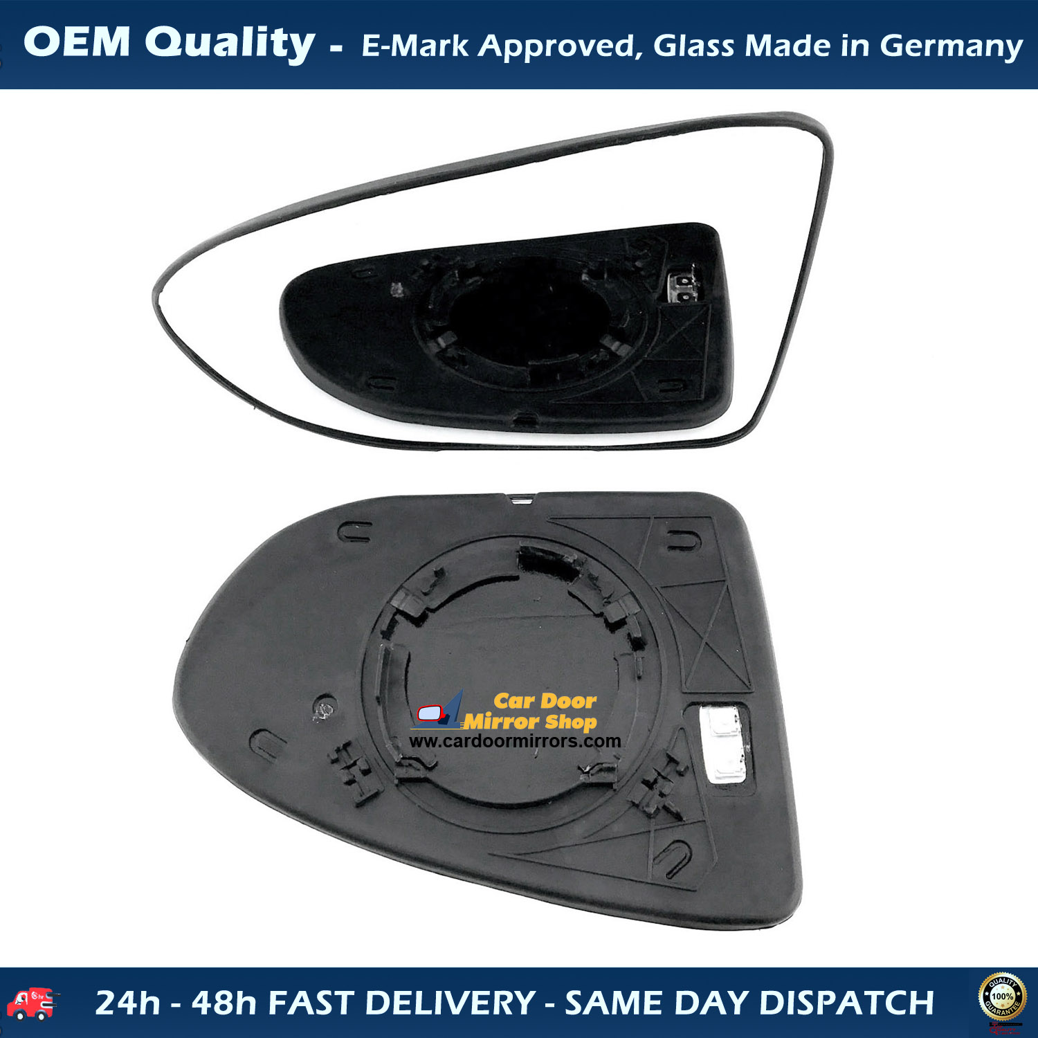 Nissan Qashqai Wing Mirror Glass With Base LEFT HAND ( UK Passenger Side ) 2006 to 2013 – Heated Base Convex Mirror
