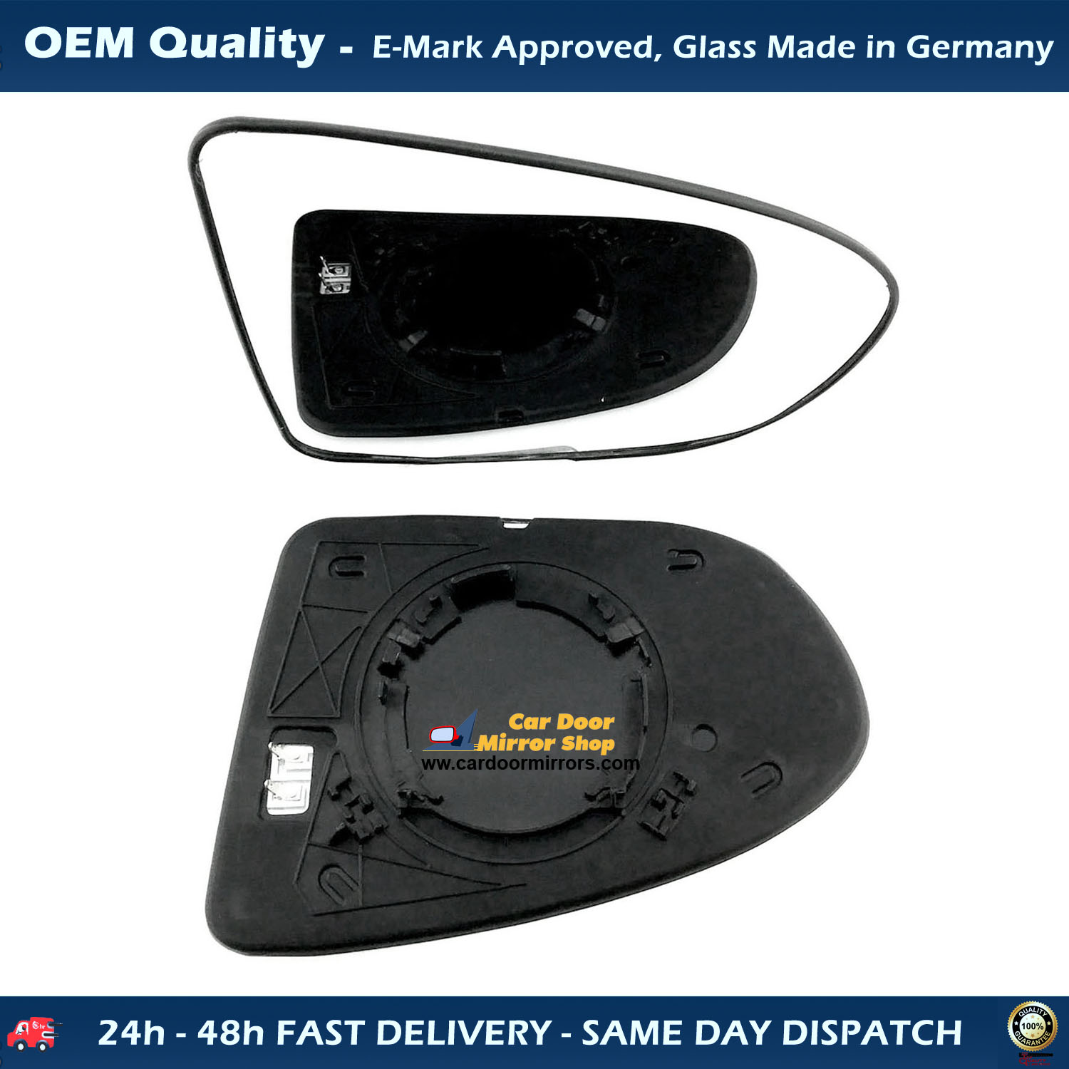 Nissan Qashqai Wing Mirror Glass With Base RIGHT HAND ( UK Driver Side ) 2006 to 2013 – Heated Base Convex Mirror