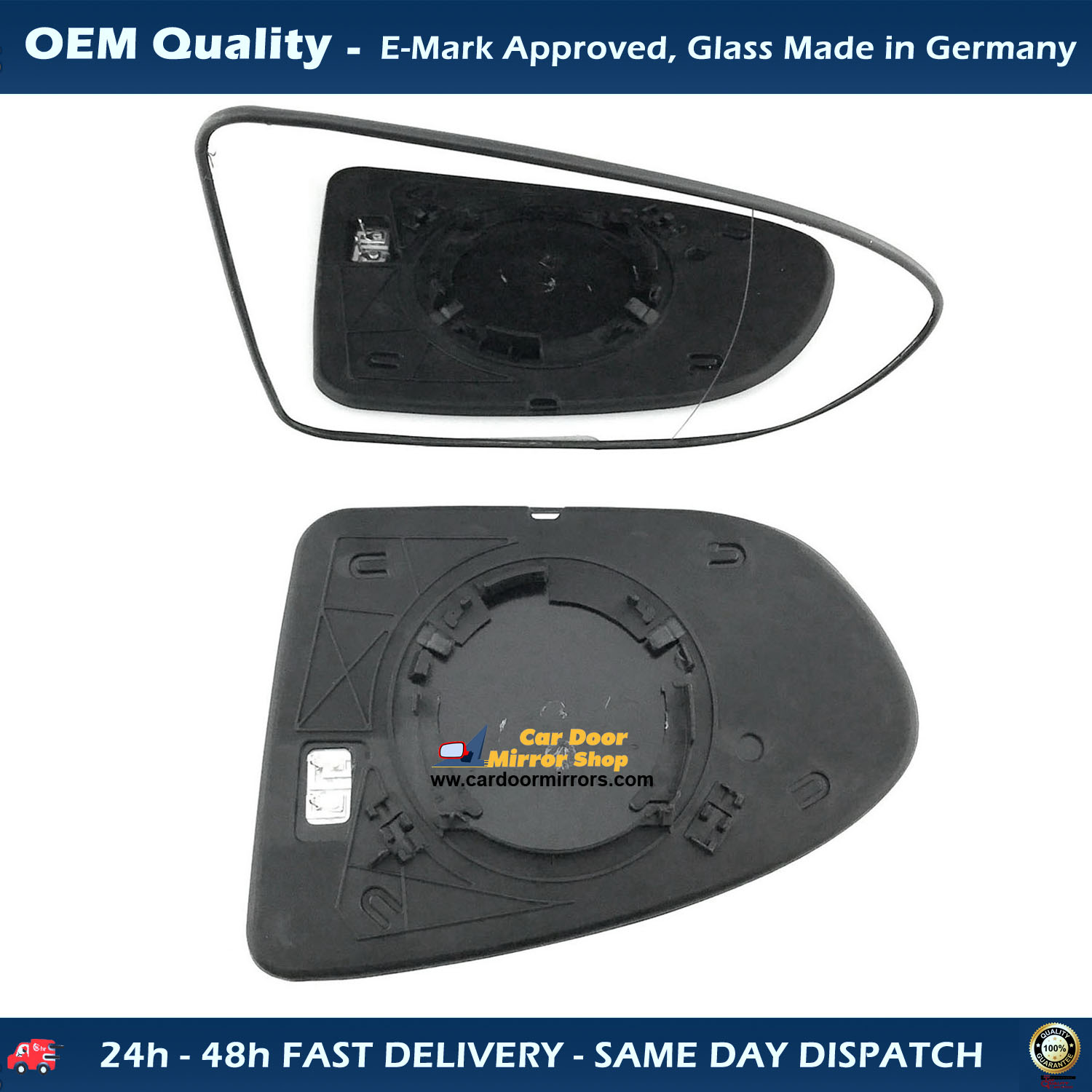 Nissan Qashqai Wing Mirror Glass With Base RIGHT HAND ( UK Driver Side ) 2006 to 2013 – Heated Base Wide Angle Wing Mirror