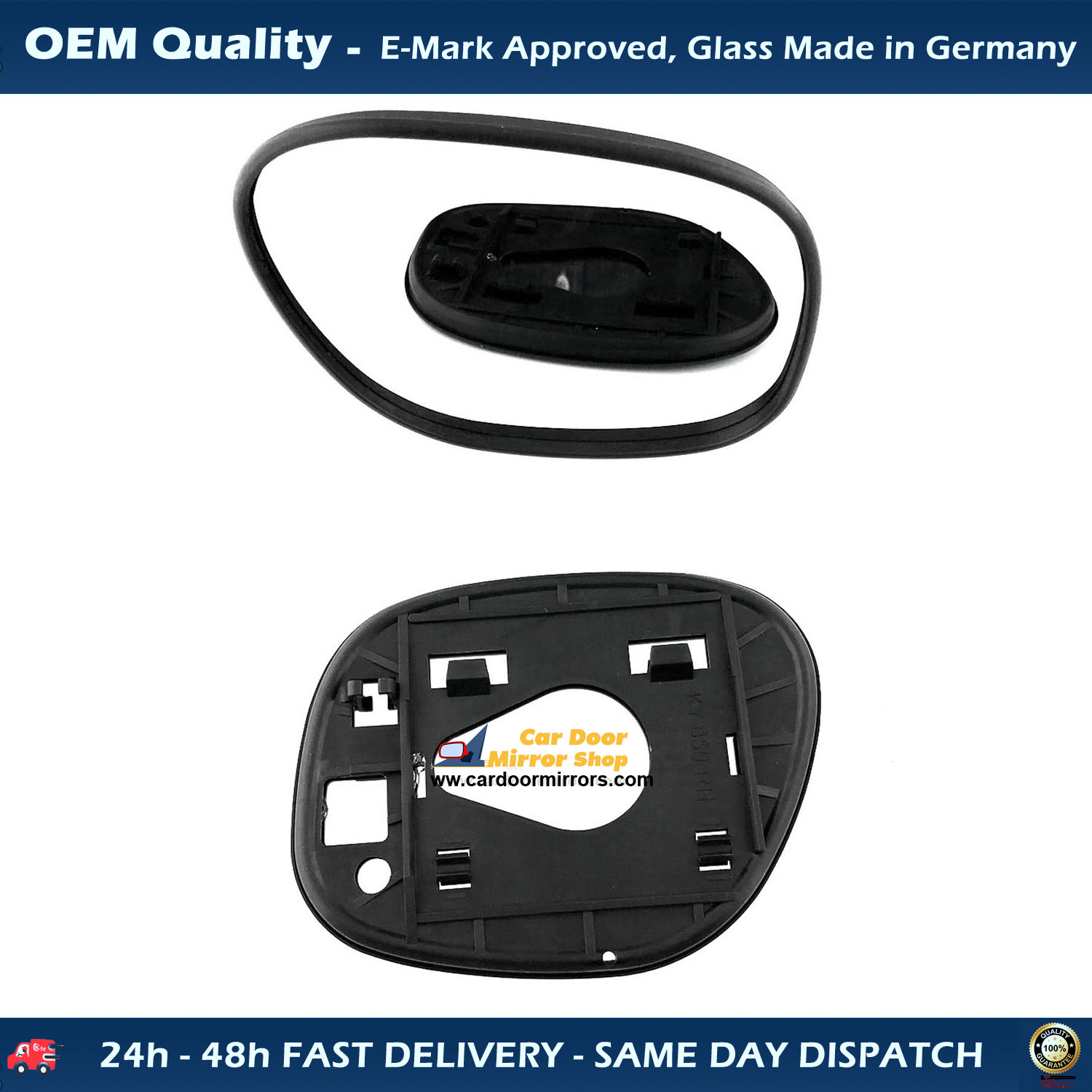Toyota Rav 4 Wing Mirror Glass With Base RIGHT HAND ( UK Driver Side ) 1994 to 2000 – Convex Wing Mirror
