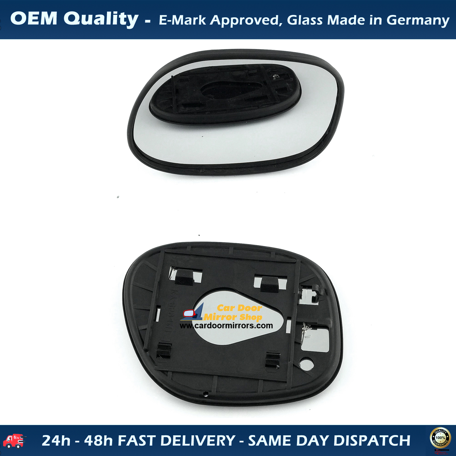 Toyota Rav 4 Wing Mirror Glass With Base LEFT HAND ( UK Passenger Side ) 1994 to 2000 – Heated Base Convex Mirror