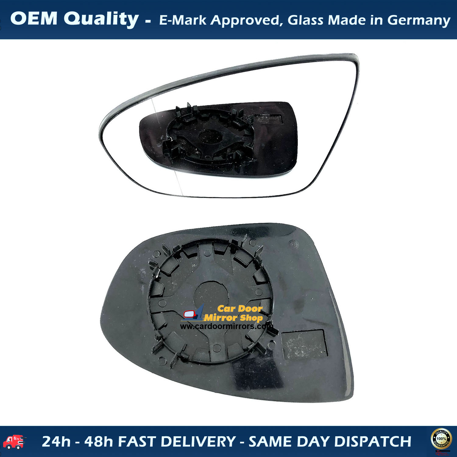 Vauxhall Meriva Wing Mirror Glass With Base LEFT HAND ( UK Passenger Side ) 2010 to 2016 – Convex Wing Mirror