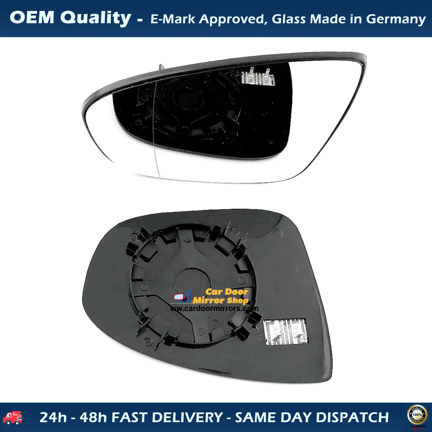 Vauxhall Meriva Wing Mirror Glass With Base LEFT HAND ( UK Passenger Side ) 2010 to 2016 – Heated Base Convex Mirror