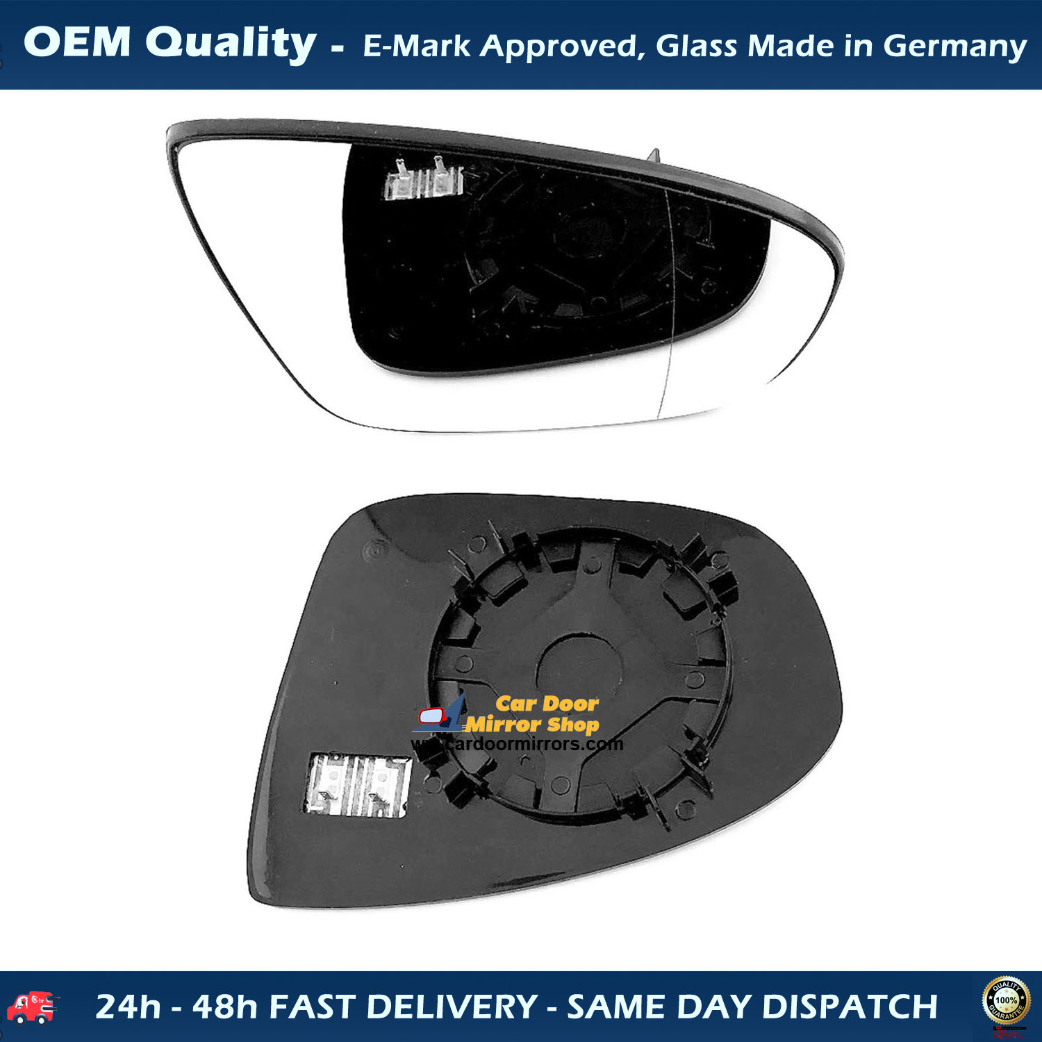 Vauxhall Meriva Wing Mirror Glass With Base RIGHT HAND ( UK Driver Side ) 2010 to 2016 – Heated Base Wide Angle Wing Mirror