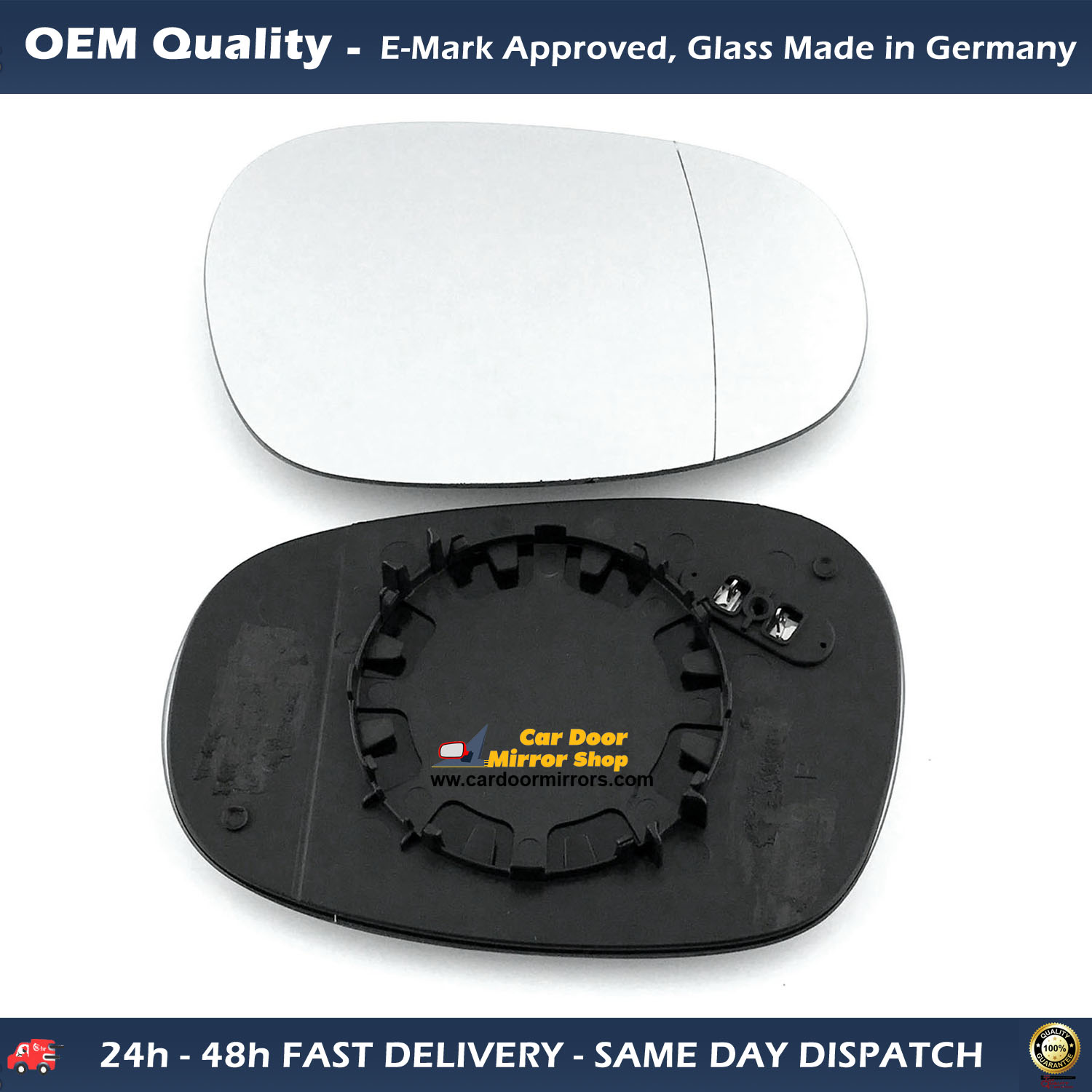 BMW 3 Series Wing Mirror Glass With Base RIGHT HAND ( UK Driver Side ) 2008 to 2011 – Heated Base Wide Angle Wing Mirror
