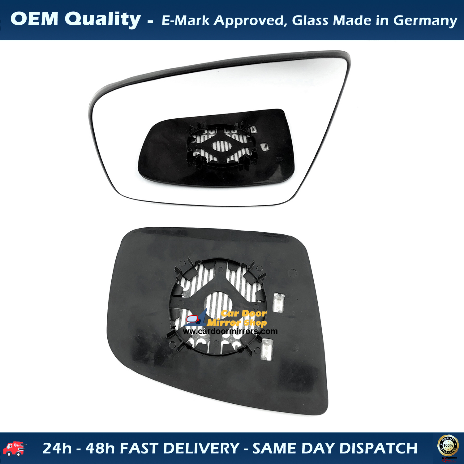 Mercedes Vito Wing Mirror Glass With Base LEFT HAND ( UK Passenger Side ) 2011 to 2013 – Heated Base Convex Mirror