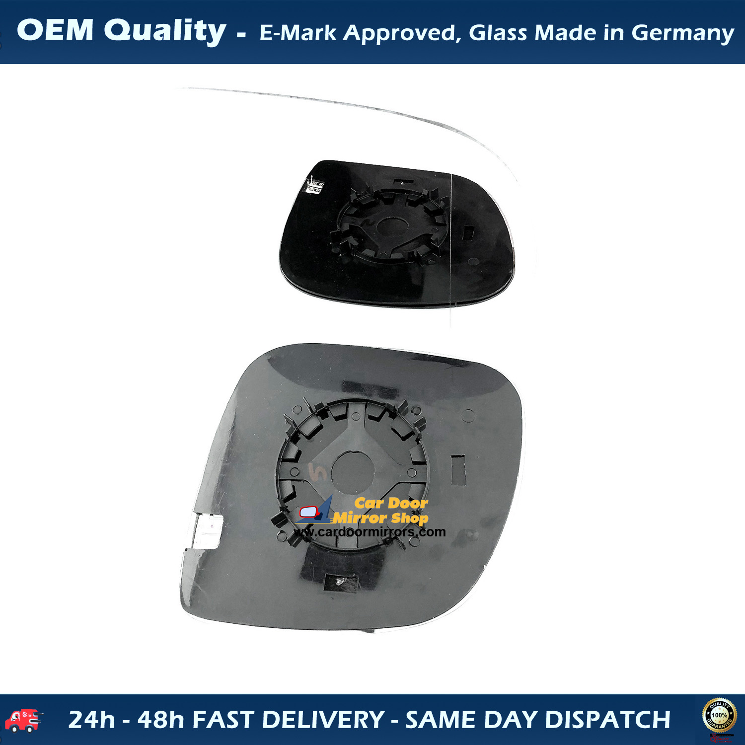 Volkswagen Caravelle Wing Mirror Glass With Base RIGHT HAND ( UK Driver Side ) 2010 to 2019 – Heated Base Wide Angle Wing Mirror