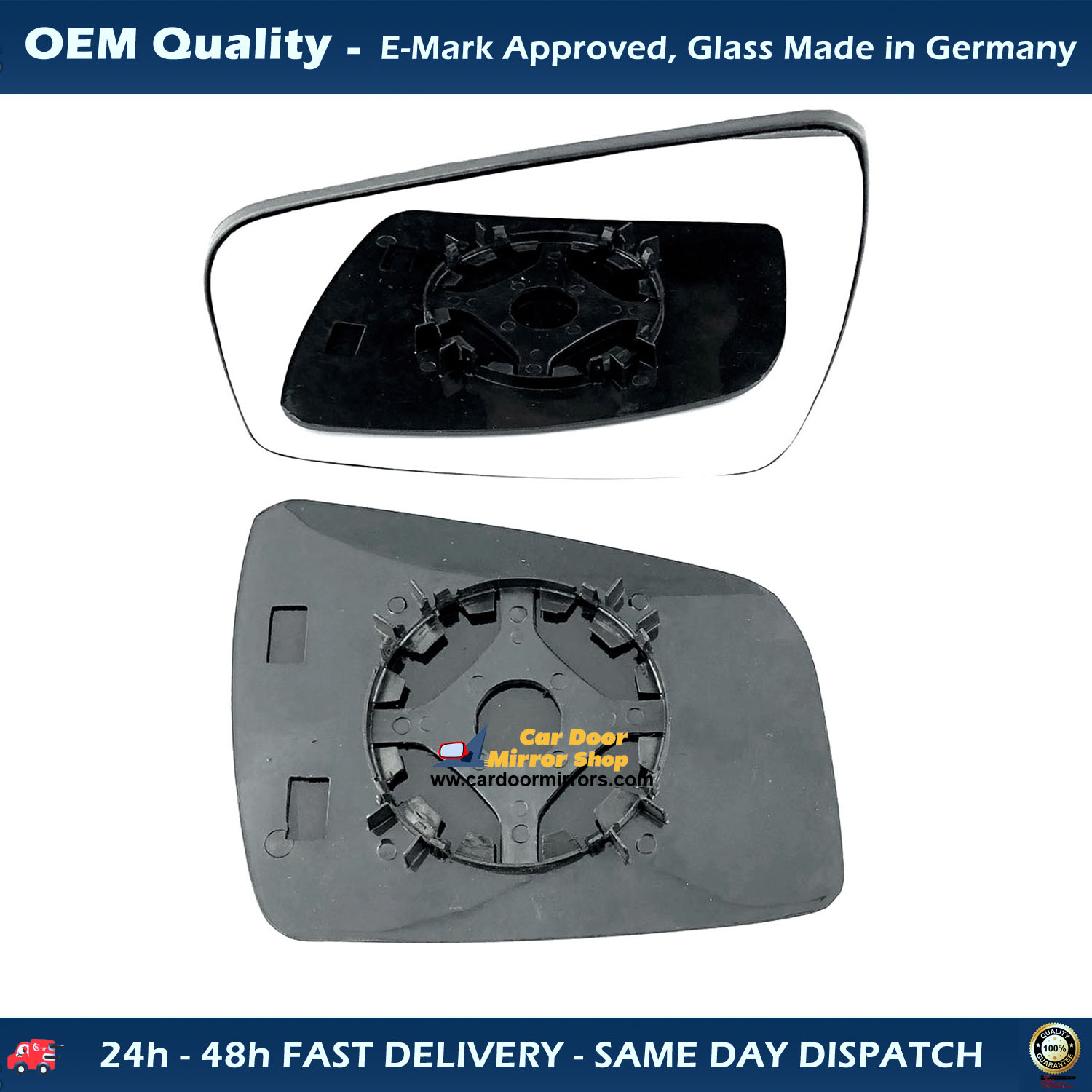 Vauxhall Zafira Wing Mirror Glass With Base LEFT HAND ( UK Passenger Side ) 2010 to 2014 – Non-Heated Base Wide Angle Wing Mirror