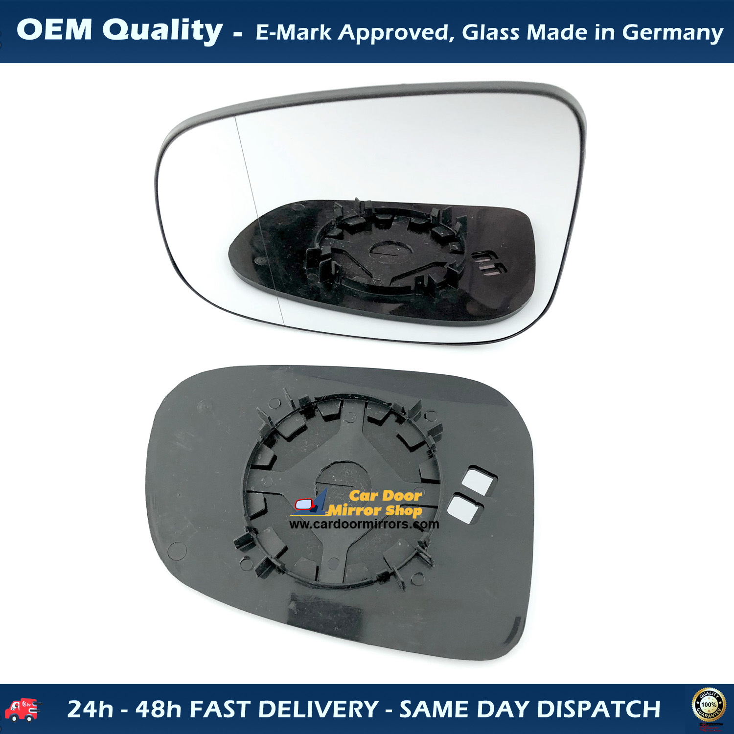 Volvo V60 Wing Mirror Glass With Base LEFT HAND ( UK Passenger Side ) 2011 to 2018 – Non-Heated Base Wide Angle Wing Mirror