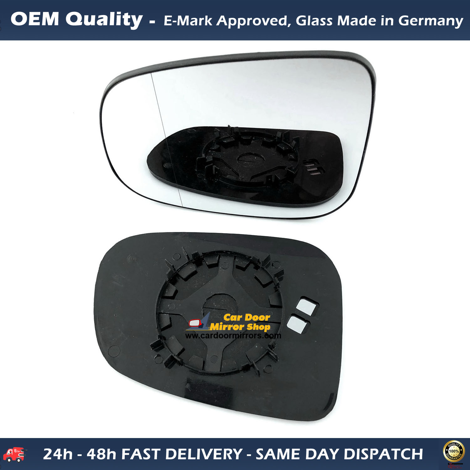Volvo C70 Wing Mirror Glass With Base RIGHT HAND ( UK Driver Side ) 2010 to 2013 – Non-Heated Base Wide Angle Wing Mirror
