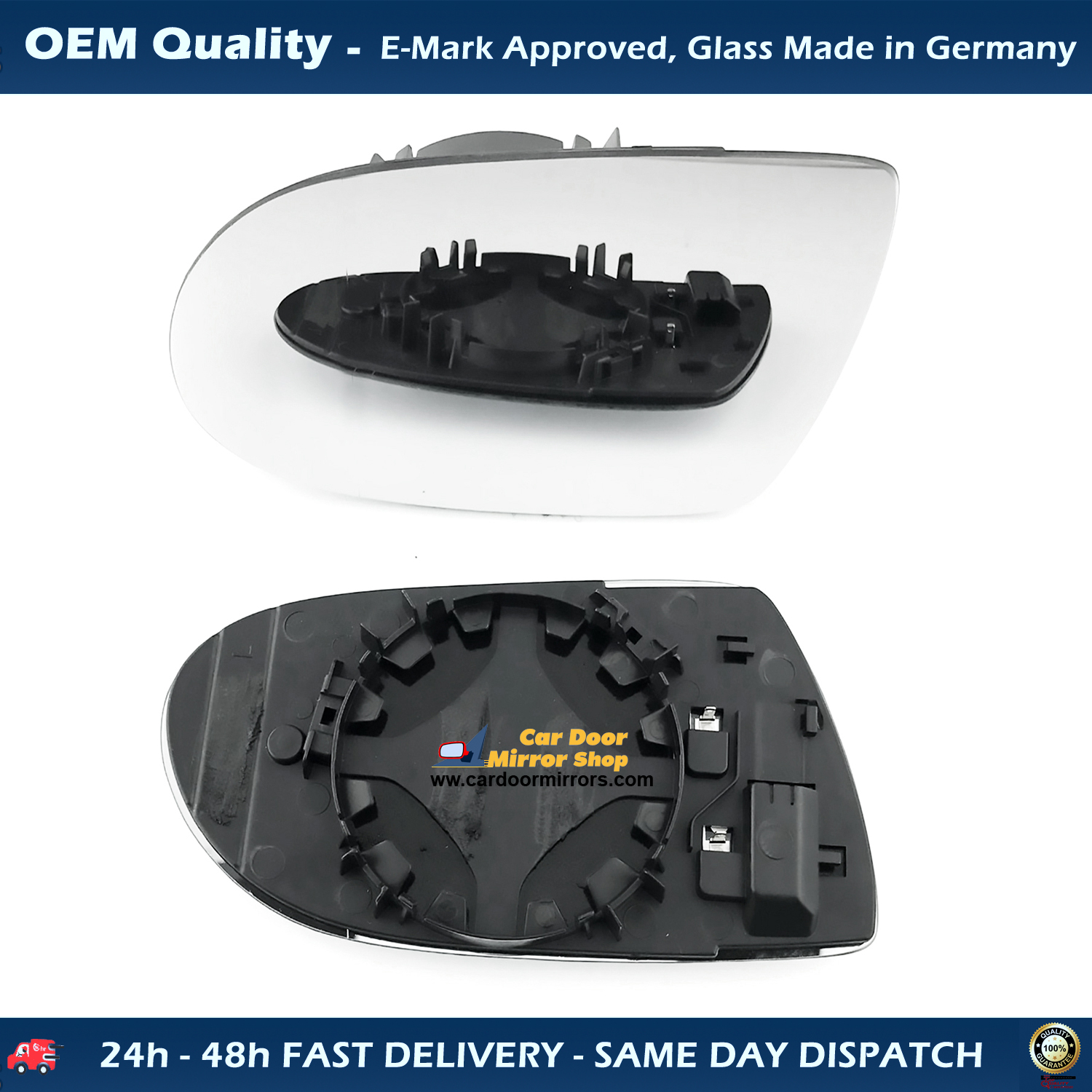 Mercedes SLK Wing Mirror Glass With Base LEFT HAND ( UK Passenger Side ) 2003 to 2007 – Heated Base Wide Angle Wing Mirror ( R171 )