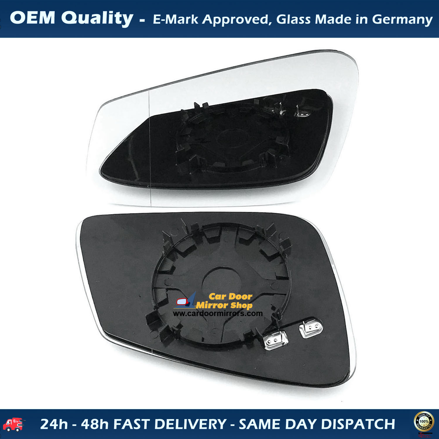 BMW 4 Series Wing Mirror Glass With Base LEFT HAND ( UK Passenger Side ) 2013 to 2020 – Heated Base Wide Angle Wing Mirror