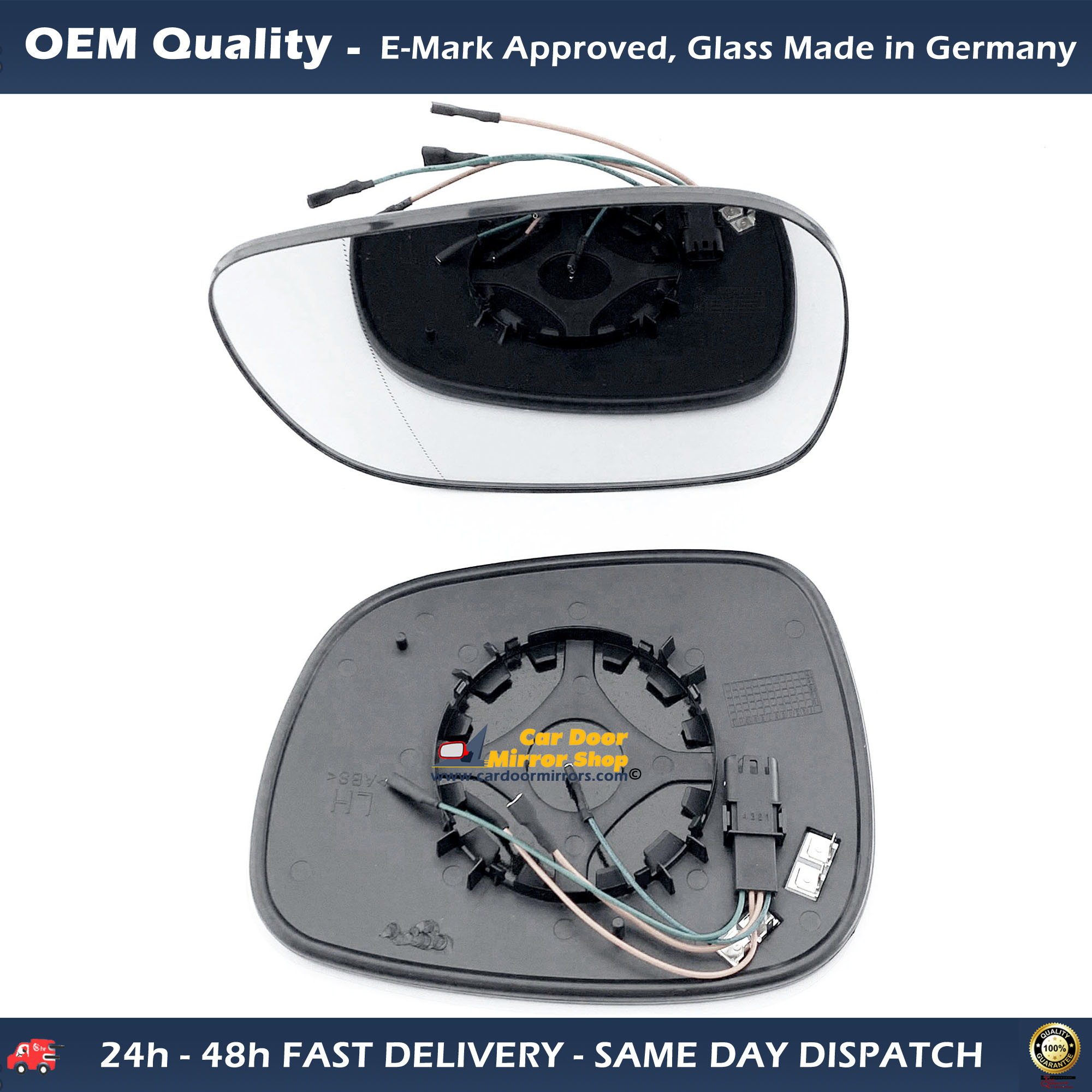BMW X1 Wing Mirror Glass With Base LEFT HAND ( UK Passenger Side ) 2009 to 2012 – Heated Base Wide Angle Wing Mirror ( Auto Dimming Mirror )