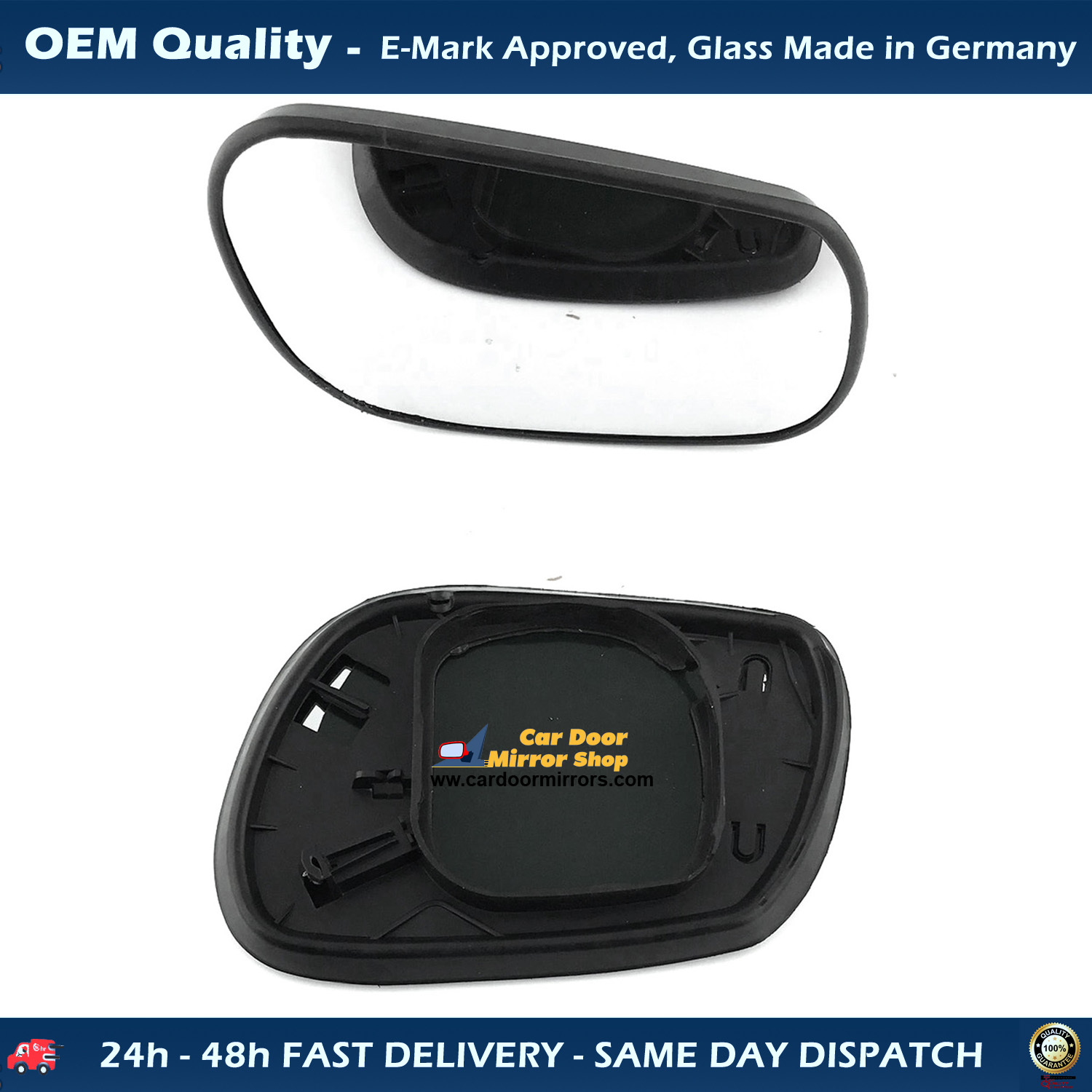 Mazda 6 Wing Mirror Glass With Base LEFT HAND ( UK Passenger Side ) 2002 to 2007 – Heated Base Convex Mirror