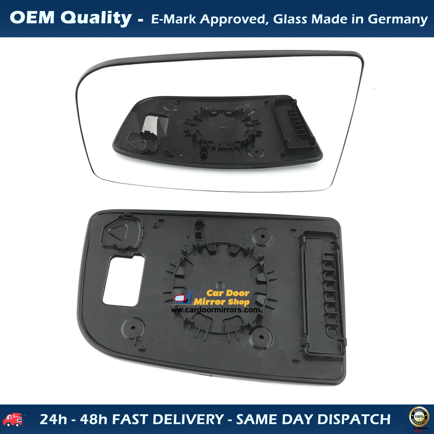 Mercedes Sprinter CHASSIS CAB Wing Mirror Glass With Base LEFT HAND ( UK Passenger Side ) 2012 to 2017 – Non-Heated Base Convex Mirror