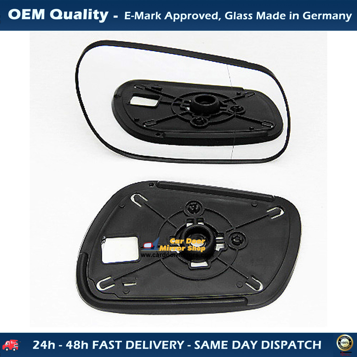 Mazda 2 Wing Mirror Glass With Base RIGHT HAND ( UK Driver Side ) 2003 to 2007 – Convex Wing Mirror ( Ball Type Fitting )