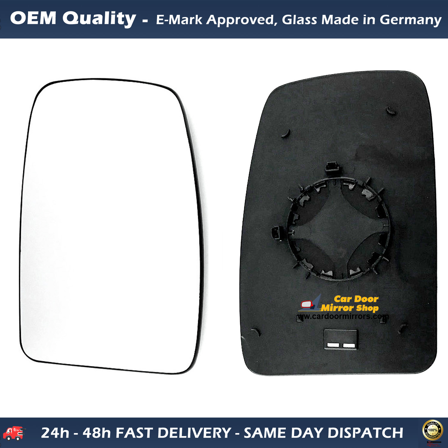 Nissan NV400 Wing Mirror Glass With Base RIGHT HAND ( UK Driver Side ) 2011 to 2019 – Heated Base Convex Mirror