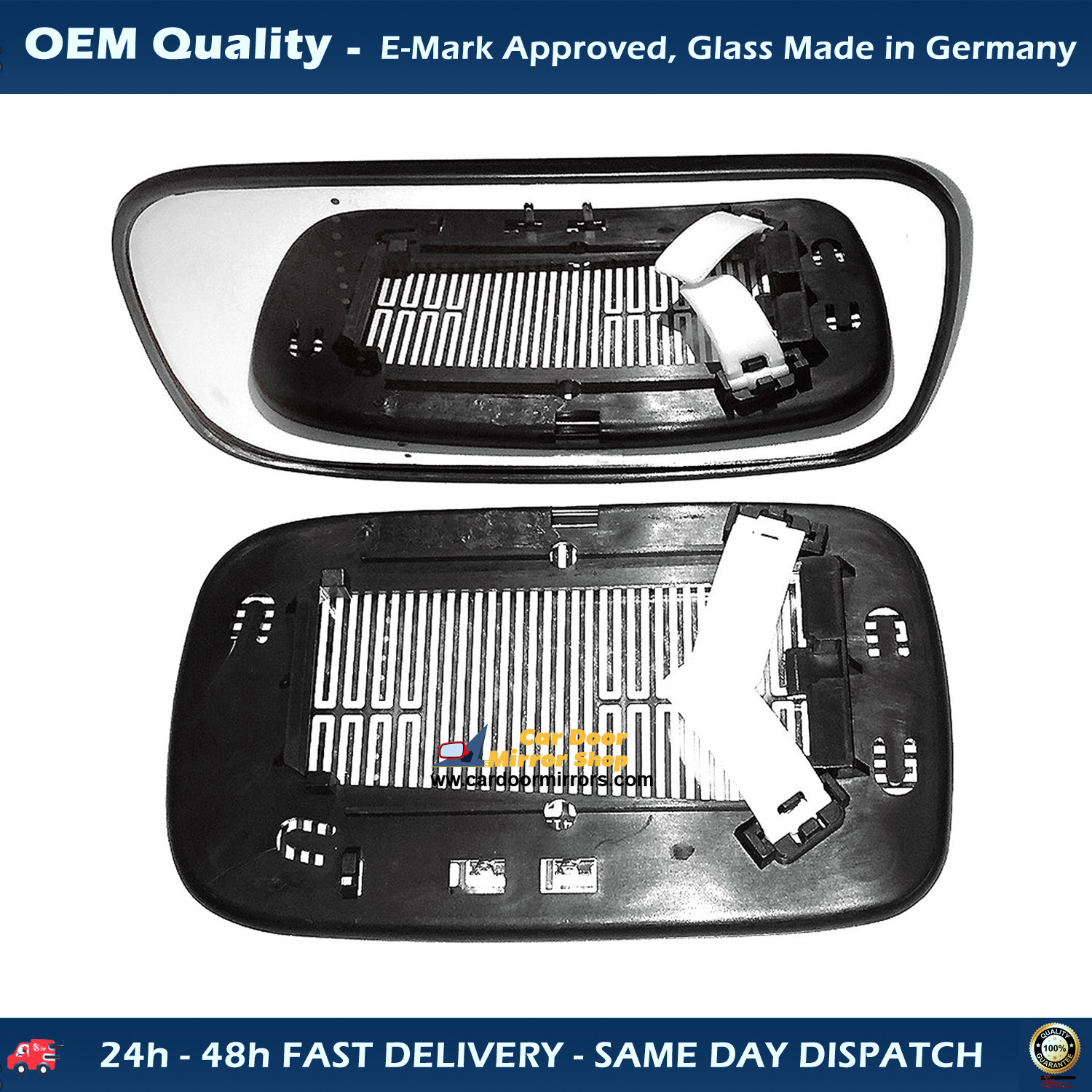 Volvo S40 Wing Mirror Glass With Base LEFT HAND ( UK Passenger Side ) 2004 to 2006 – Heated Base Wide Angle Wing Mirror