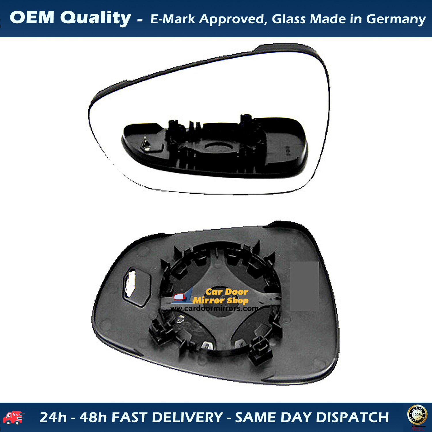 Citroen DS5 Wing Mirror Glass With Base LEFT HAND ( UK Passenger Side ) 2011 to 2020 – Heated Base Convex Mirror