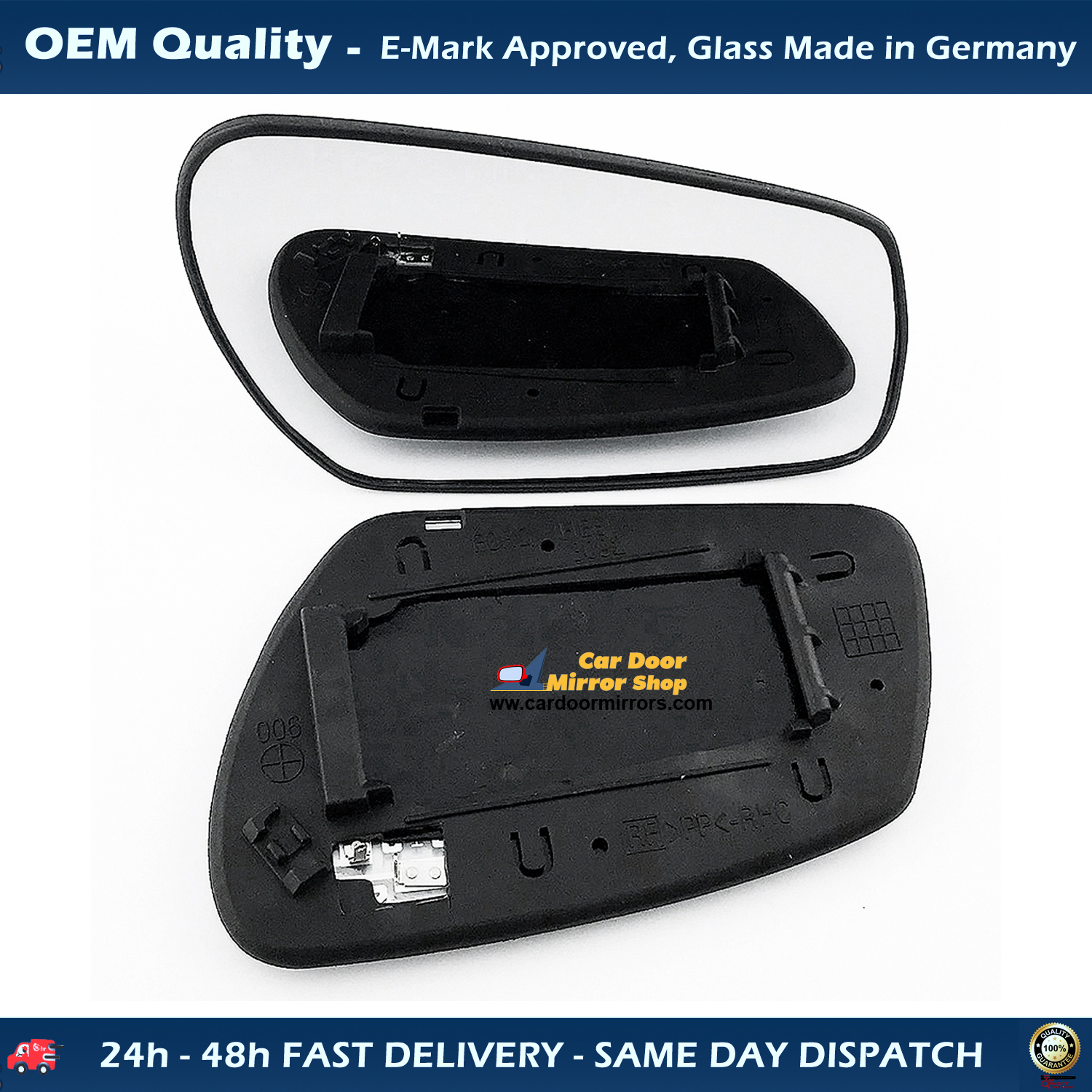 Ford Fusion Wing Mirror Glass With Base RIGHT HAND ( UK Driver Side ) 2007 to 2010 – Heated Base Convex Mirror