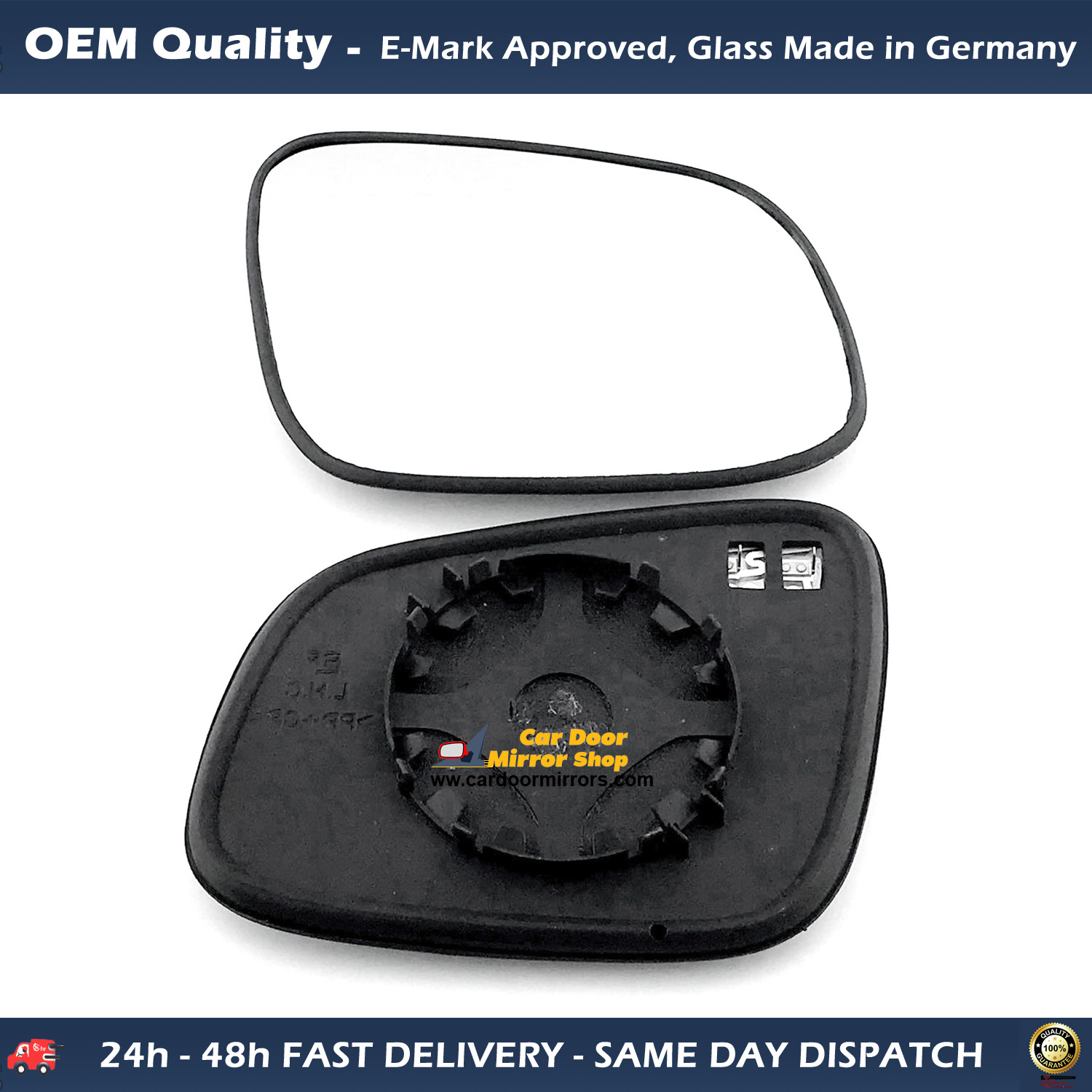 Chevrolet Spark Wing Mirror Glass With Base LEFT HAND ( UK Passenger Side ) 2009 to 2020 – Heated Base Convex Mirror