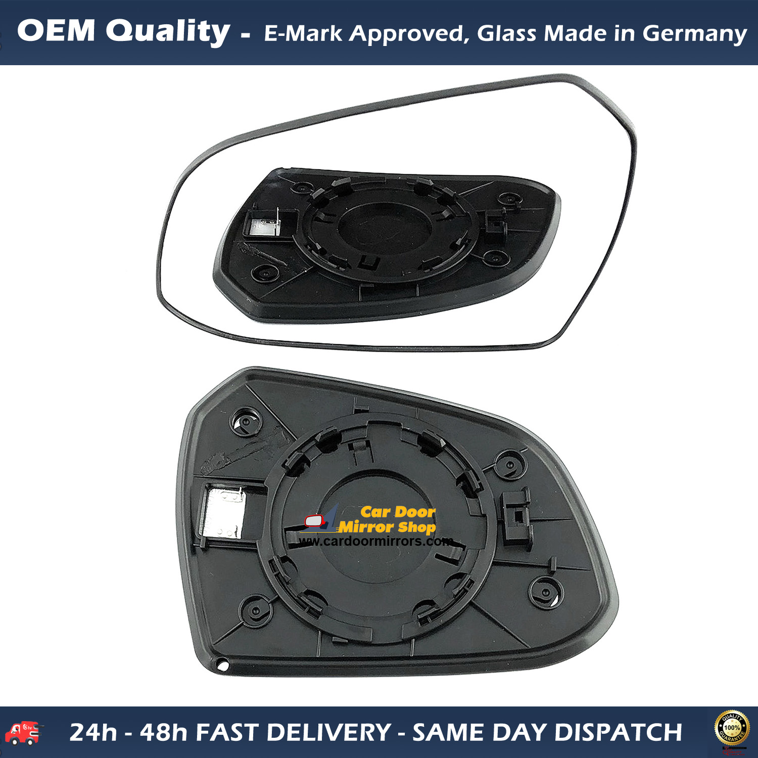 Hyundai I10 Wing Mirror Glass With Base LEFT HAND ( UK Passenger Side ) 2014 to 2021 – Heated Base Convex Mirror  ( For Car Wing Mirrors WITH NO indicators )