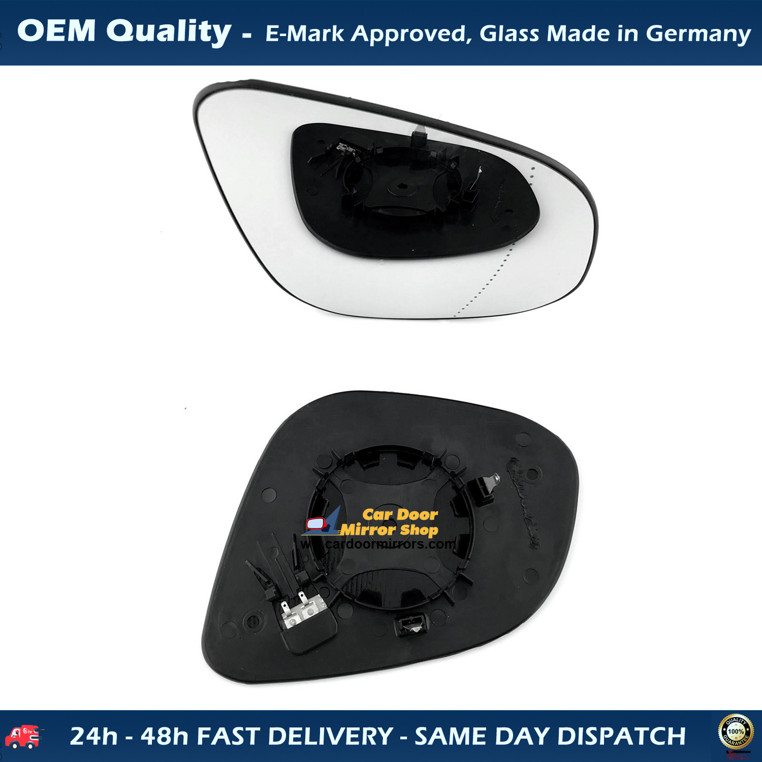 Nissan NV250 Wing Mirror Glass With Base RIGHT HAND ( UK Driver Side ) 2012 to 2020 – Heated Base Wide Angle Wing Mirror