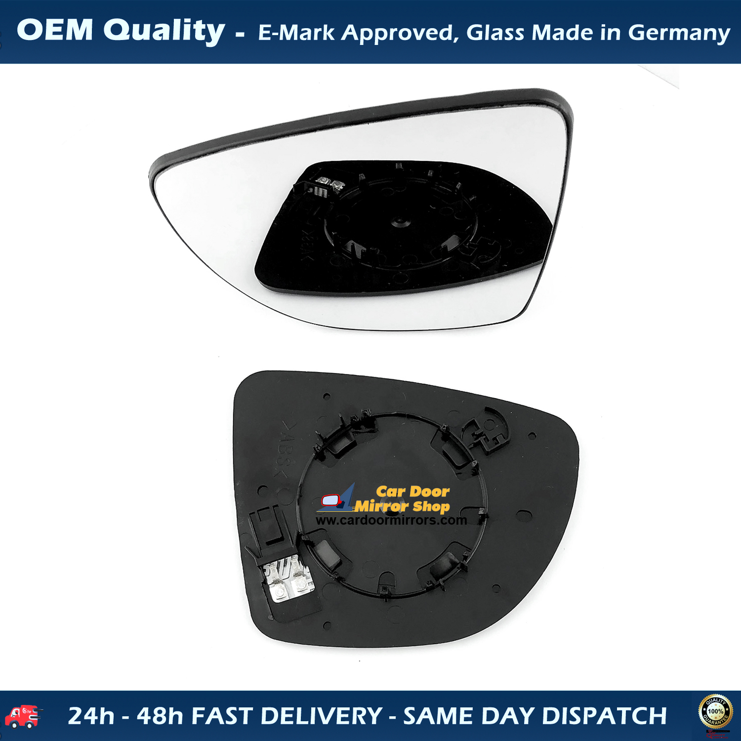 Renault Captur Wing Mirror Glass With Base LEFT HAND ( UK Passenger Side ) 2013 to 2021 – Heated Base Convex Mirror