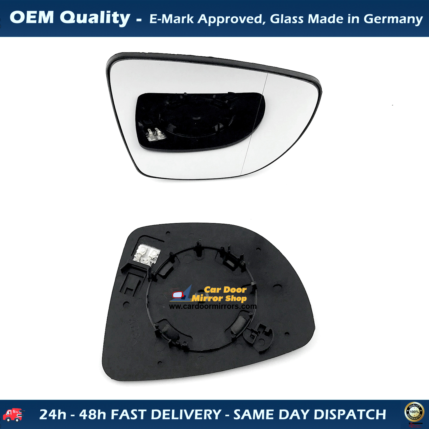 Renault Zoe Wing Mirror Glass With Base RIGHT HAND ( UK Driver Side ) 2012 to 2021 – Heated Base Wide Angle Wing Mirror
