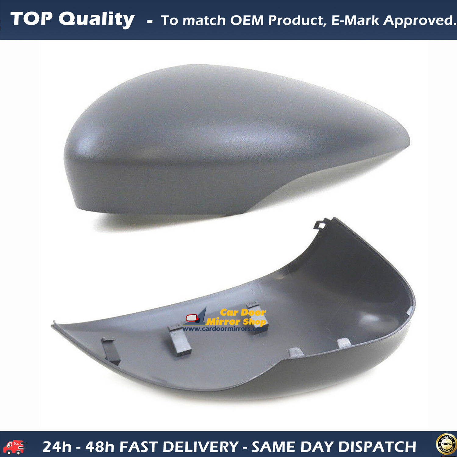 Ford Fiesta Wing Mirror Cover LEFT HAND ( UK Passenger Side ) 2017 to 2020 – Wing Mirror Cover ( Primed )